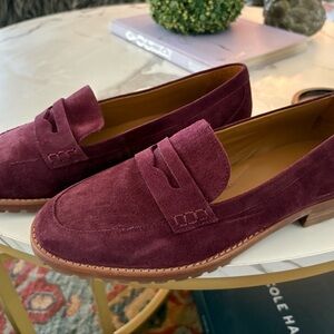 Talbots Burgundy Suede Penny Loafers
